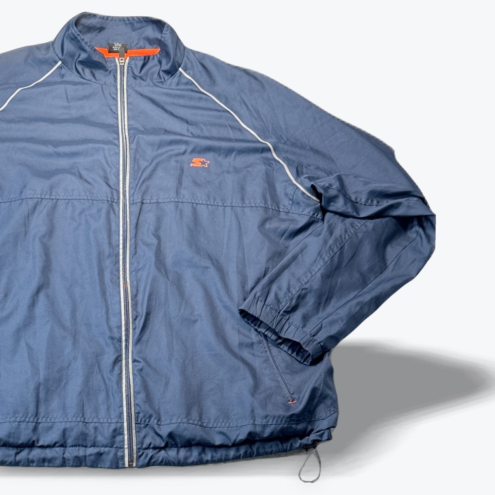 Starter Mens XL Midnight‎ Navy Windbreaker Mesh Lined Zip Jacket SR0107-535M